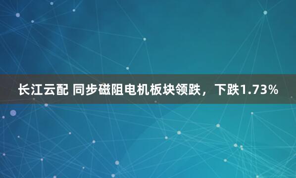 长江云配 同步磁阻电机板块领跌，下跌1.73%